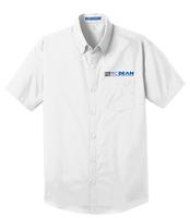 Men's Short Sleeve Carefree Poplin Button Down Shirt - White