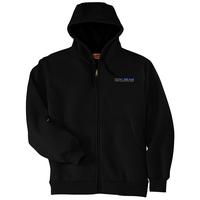 Heavyweight Full-Zip Hooded Sweatshirt with Thermal Lining - Black