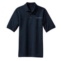 Men's Cotton Pique Polo with Pocket - Navy